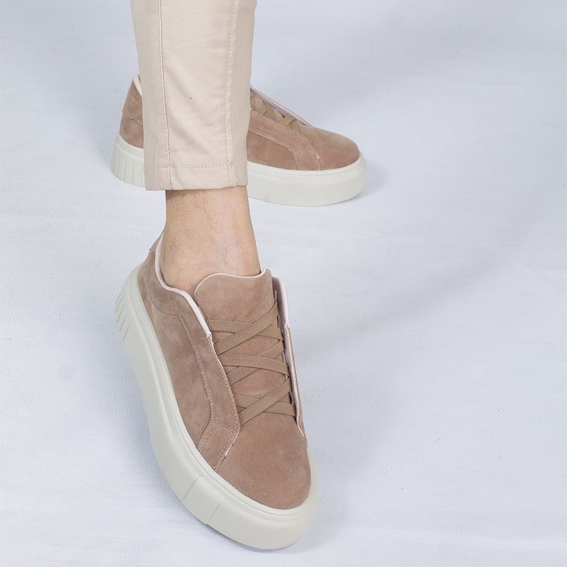 Tênis Zatta Casual Ajuste Elástico Gaby Nude