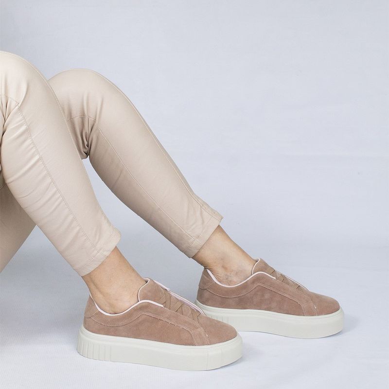 Tênis Zatta Casual Ajuste Elástico Gaby Nude