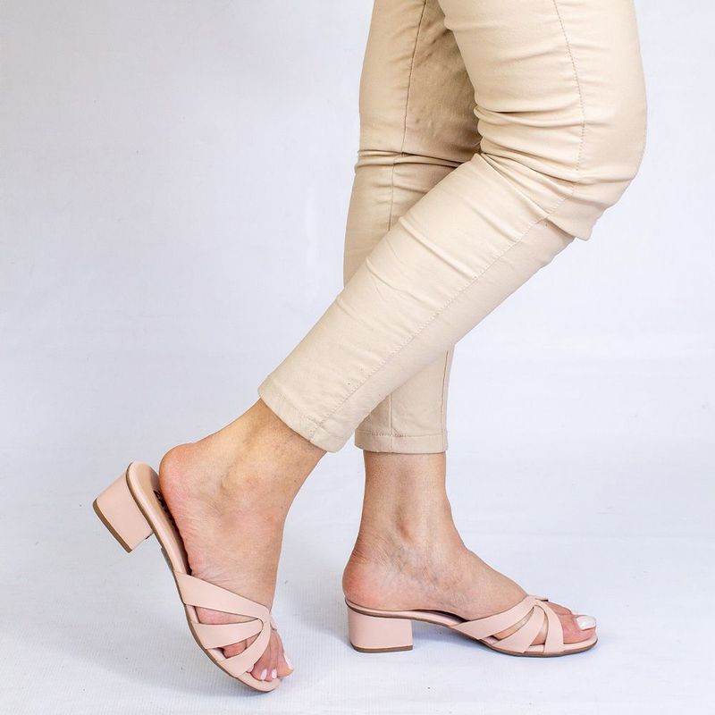 Tamanco Zatta Casual Salto Bloco Thaís Nude
