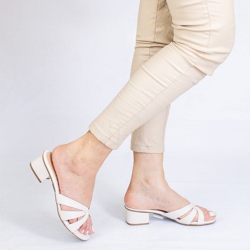 Tamanco Zatta Casual Salto Bloco Thaís Off White