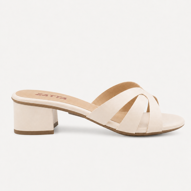 Tamanco Zatta Casual Salto Bloco Thaís Off White