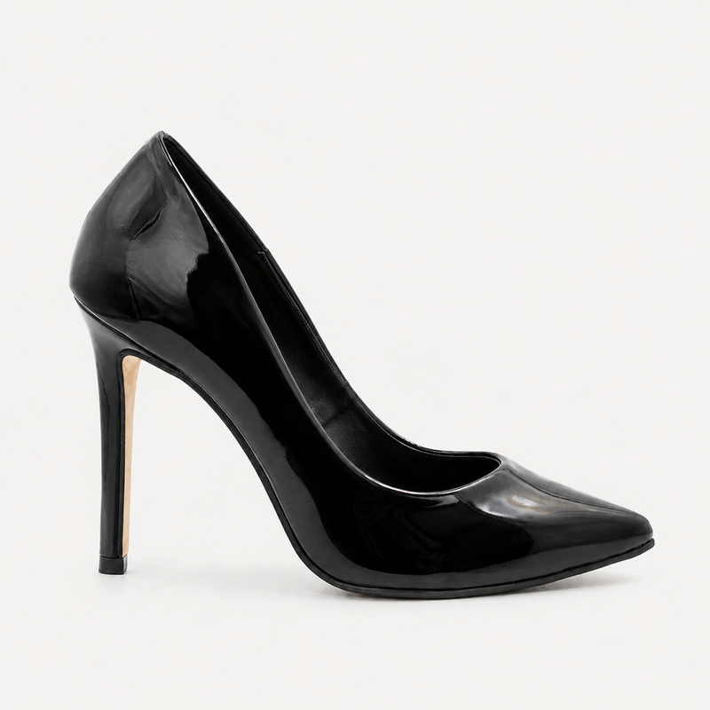 Scarpin Zatta Salto Alto Bico Fino Suzy Verniz Preto