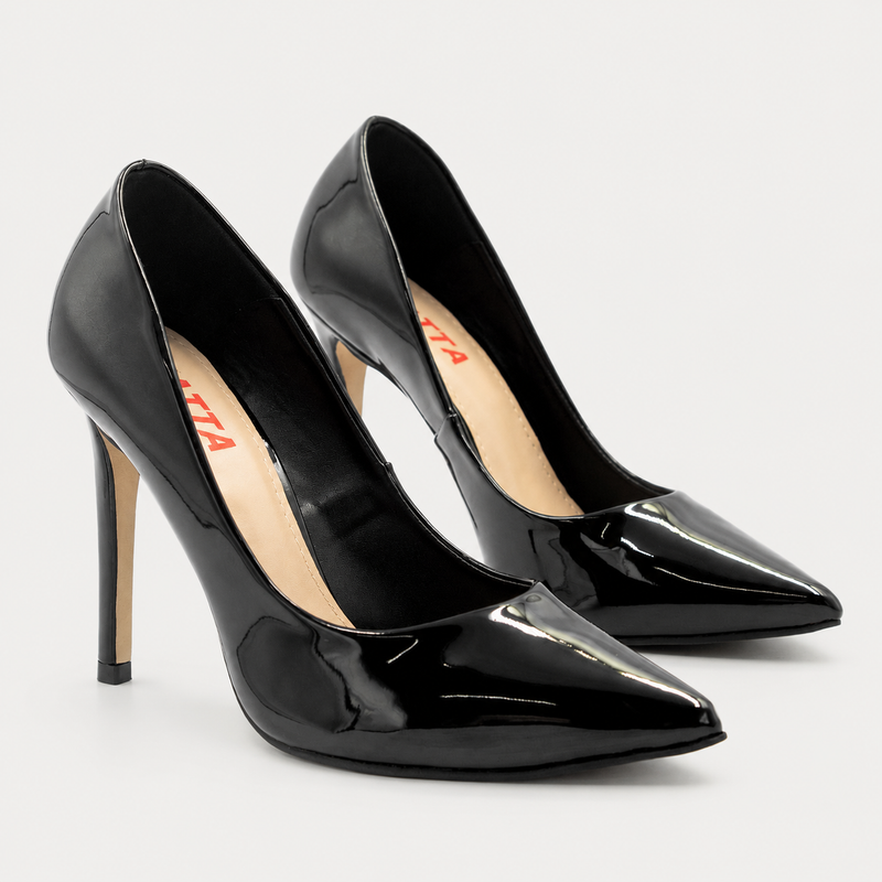 Scarpin Zatta Salto Alto Bico Fino Suzy Verniz Preto