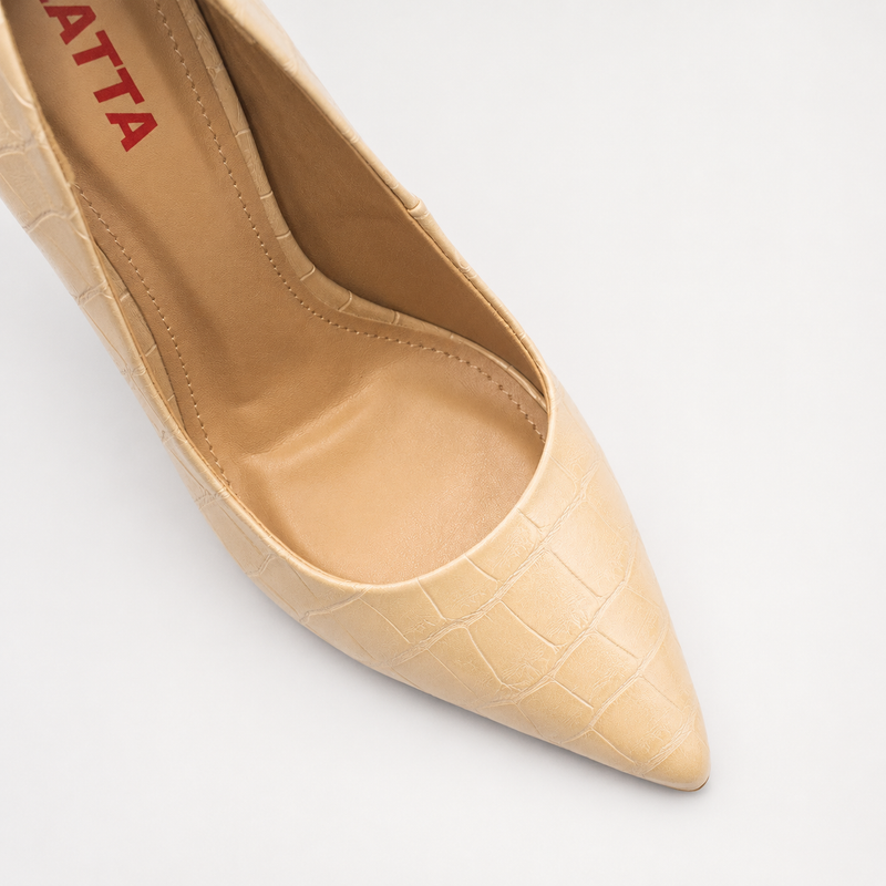 Scarpin Zatta Salto Grosso Jaine Amendoa