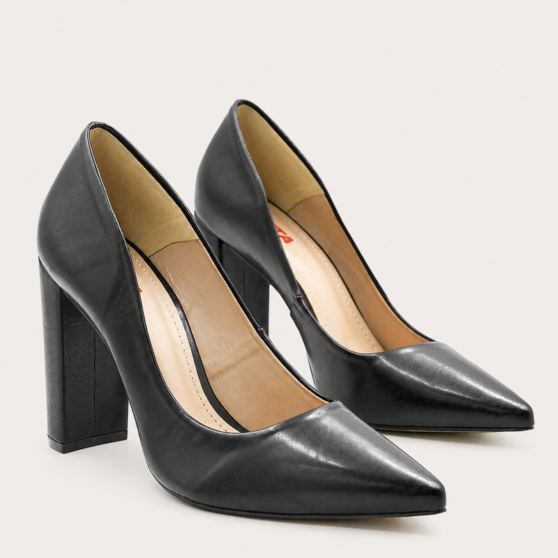 Scarpin Zatta Zatta Salto Grosso Jaine Preto 