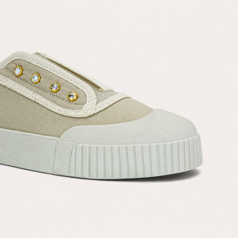 Tênis Zatta  Lona Sem Cadarço Berenice Off White