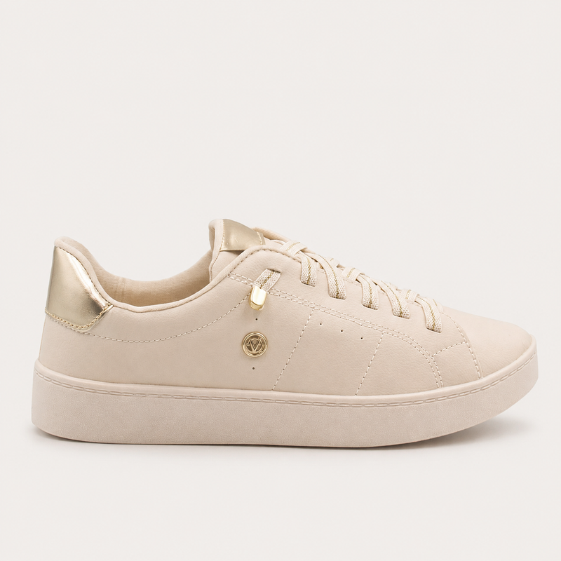 Tênis Zatta Casual Brilho Carlota Creme