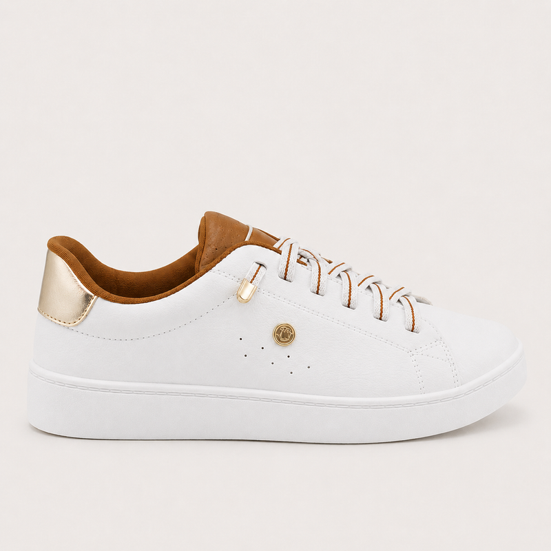 Tênis Zatta Casual Brilho Carlota Caramelo