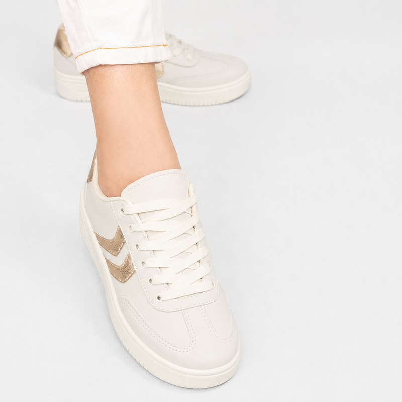 Tênis Zatta Casual  Listras Laterias Kalime Off White