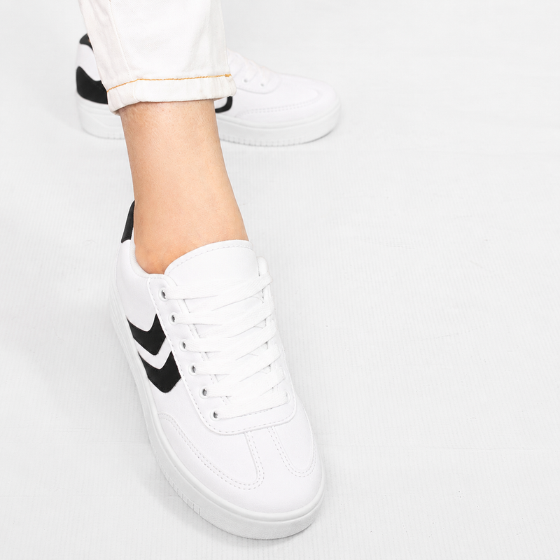 Tênis Zatta Casual  Listras Laterias Kalime Branco