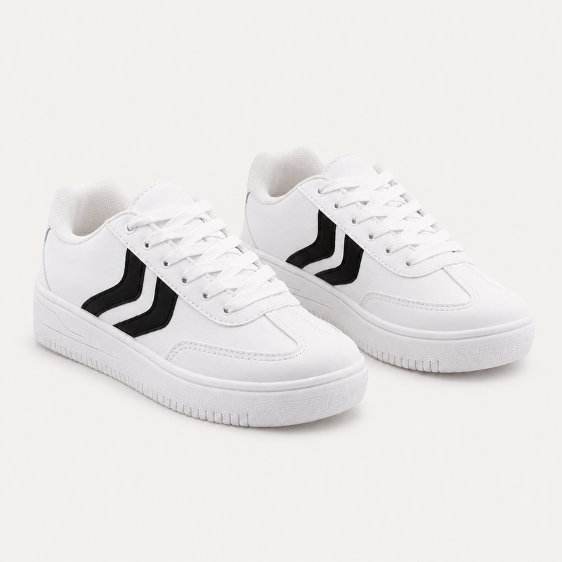 Tênis Zatta Casual  Listras Laterias Kalime Branco