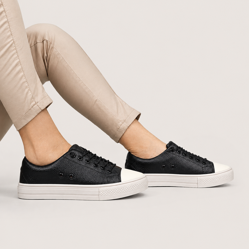 Tênis Zatta Casual com Cadarço de Elástico Madú Preto