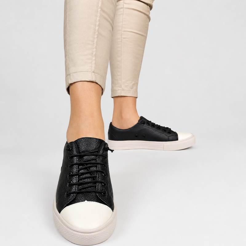 Tênis Zatta Casual com Cadarço de Elástico Madú Preto