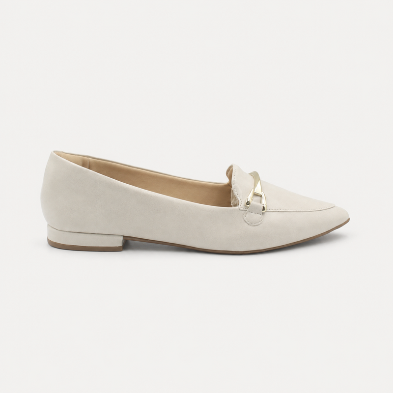 Mocassim Zatta Bico Fino Mayara Off White