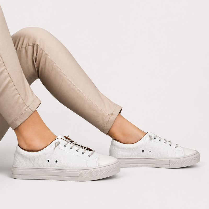 Tênis Zatta Casual com Cadarço de Elástico Madú Off White