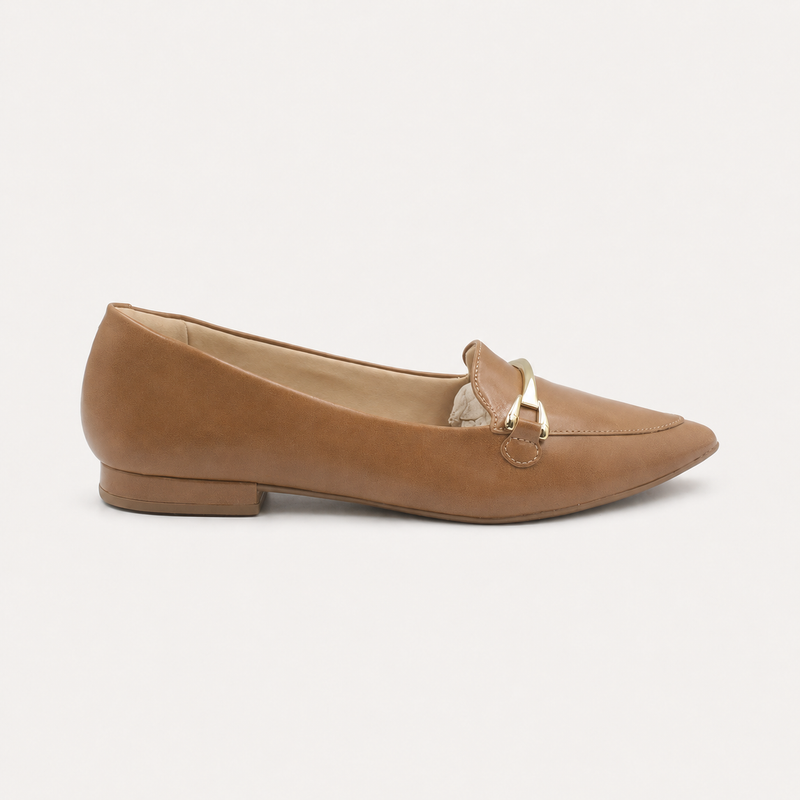 Mocassim Zatta Bico Fino Mayara Caramelo