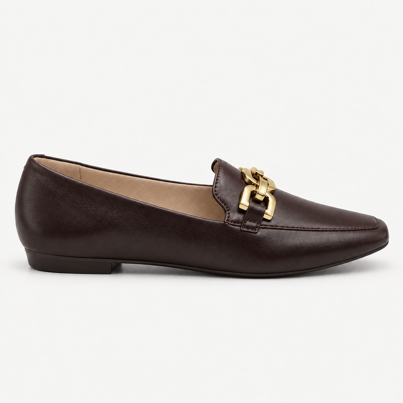 Mocassim Zatta Detalhe de Fivela Magda Café