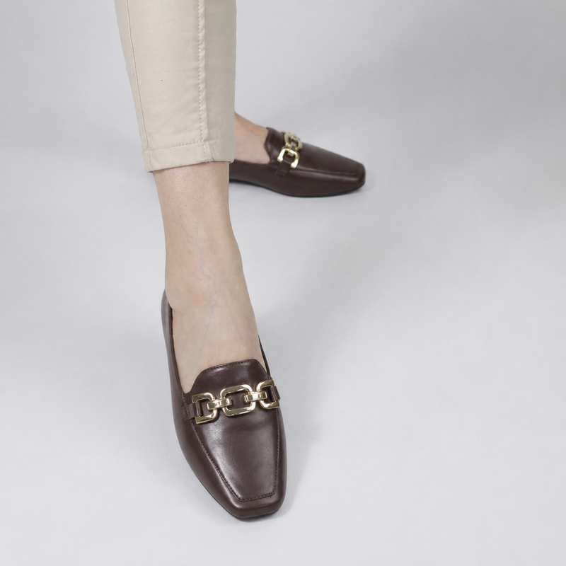 Mocassim Zatta Detalhe de Fivela Magda Café
