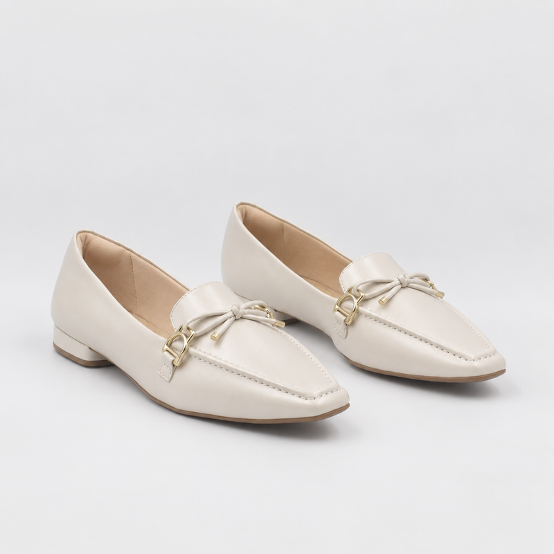 Mocassim Zatta Laço Márcia Off White