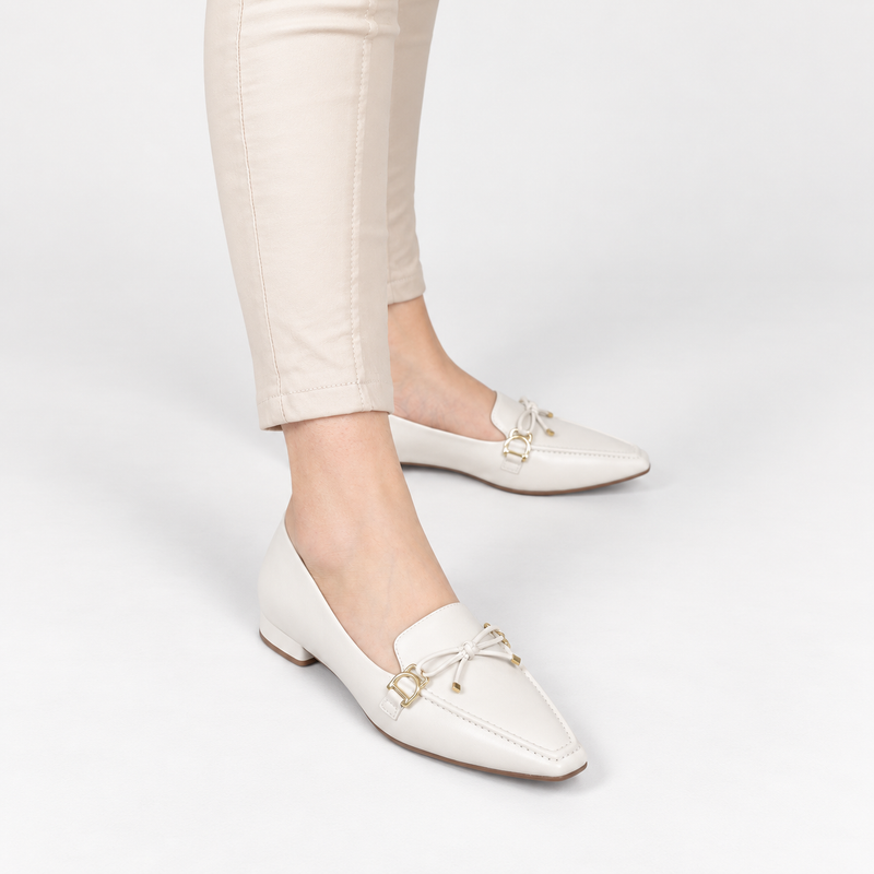 Mocassim Zatta Laço Márcia Off White