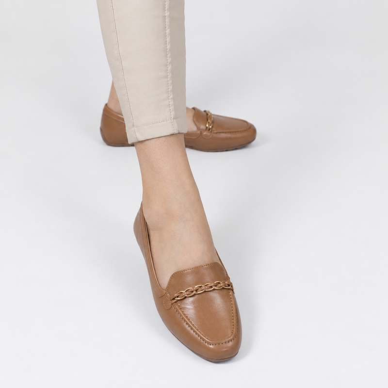 Mocassim Zatta Corrente Flat  Micaela Caramelo