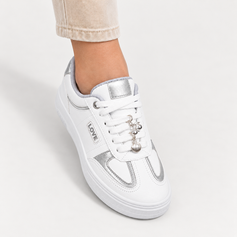 Tênis Zatta Casual Pingente Antonela Prata