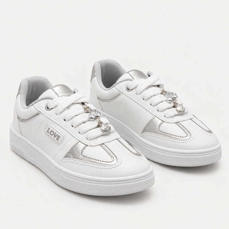 Tênis Zatta Casual Pingente Antonela Prata