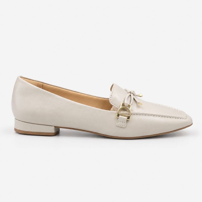 Mocassim Zatta Laço Márcia Off White