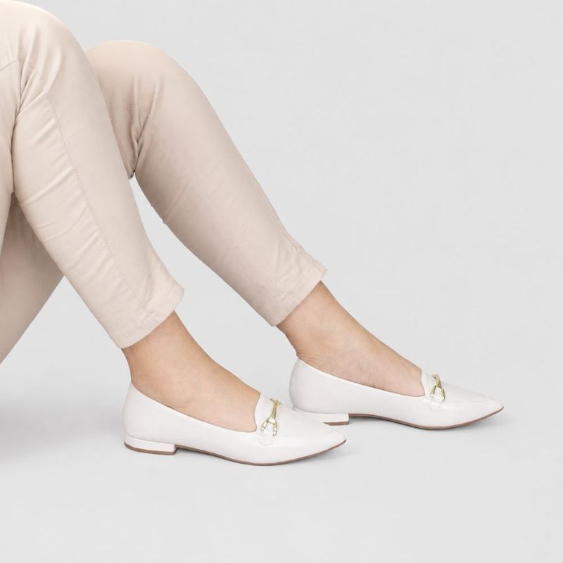 Mocassim Zatta Bico Fino Mayara Off White