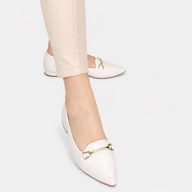 Mocassim Zatta Bico Fino Mayara Off White