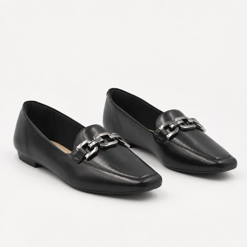 Mocassim Zatta Detalhe de Fivela Magda Preto