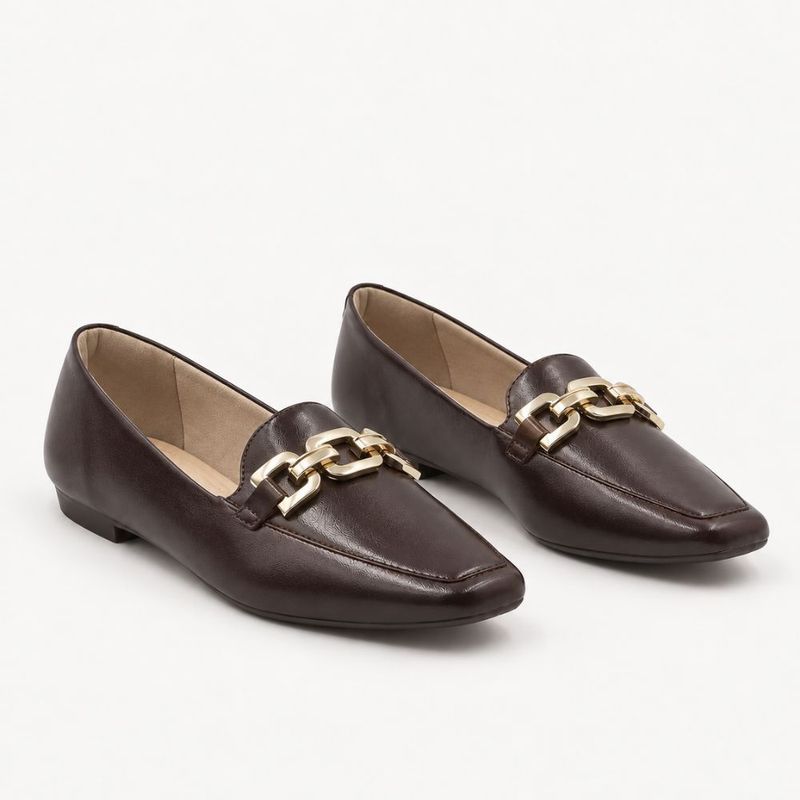 Mocassim Zatta Detalhe de Fivela Magda Café