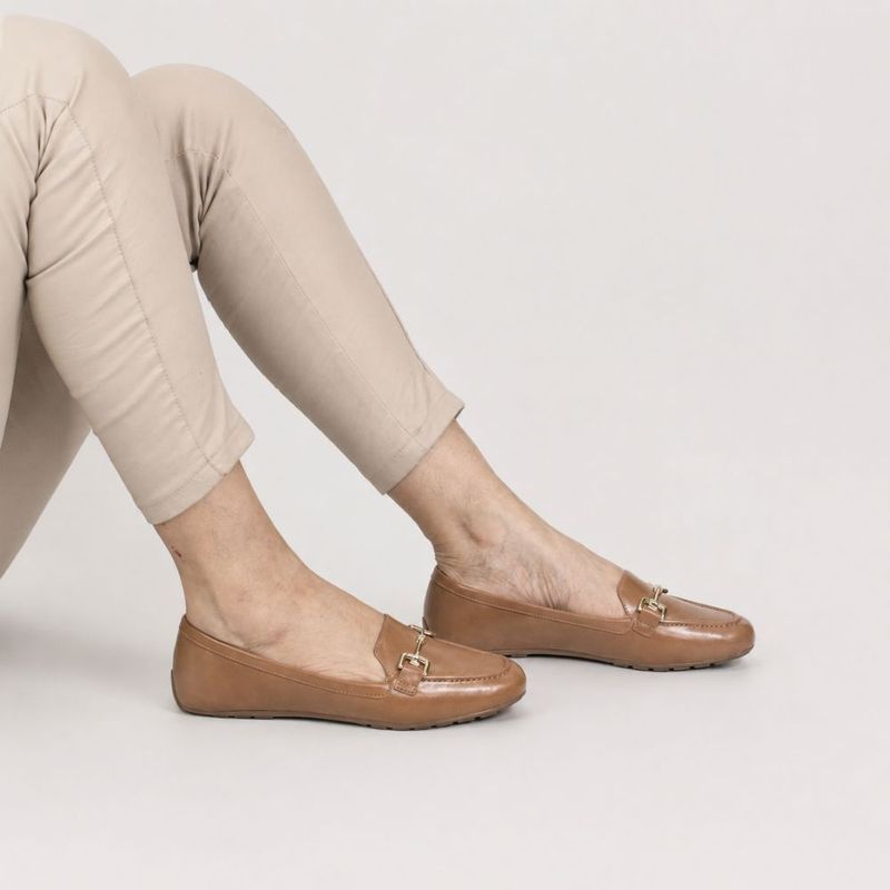 Mocassim Zatta Corrente Flat  Monique Caramelo