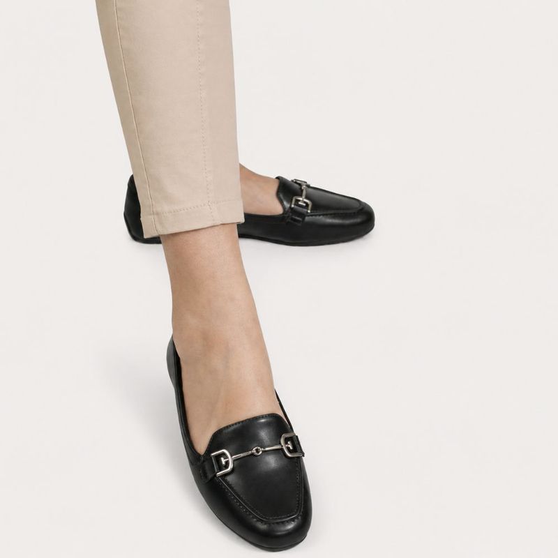 Mocassim Zatta Corrente Flat  Monique Preto