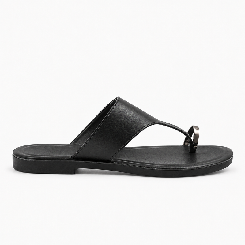 Rasteira de Dedo Metal Zatta Alaide Preto