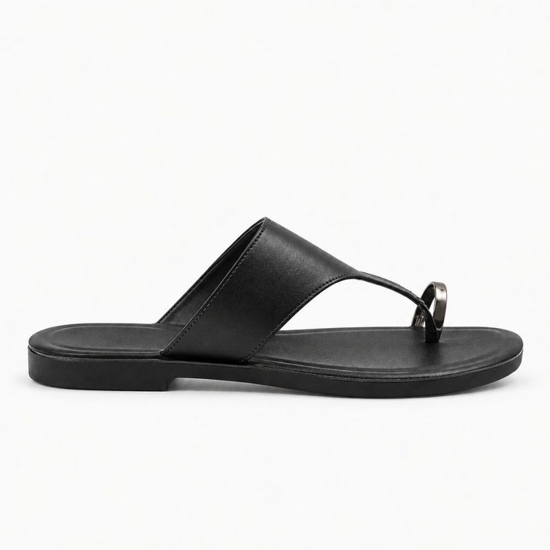 Rasteira de Dedo Metal Zatta Alaide Preto