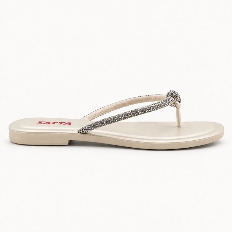 Rasteira Zatta  Nó Brilho Thayna Off White