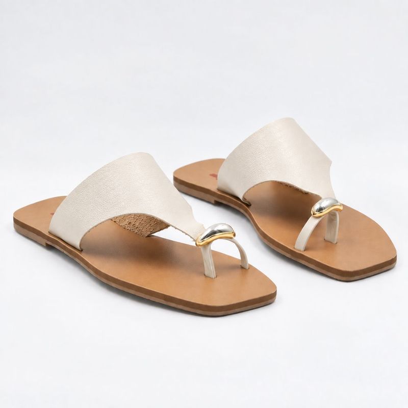 Rasteira Zatta de Dedo Chloé Off White