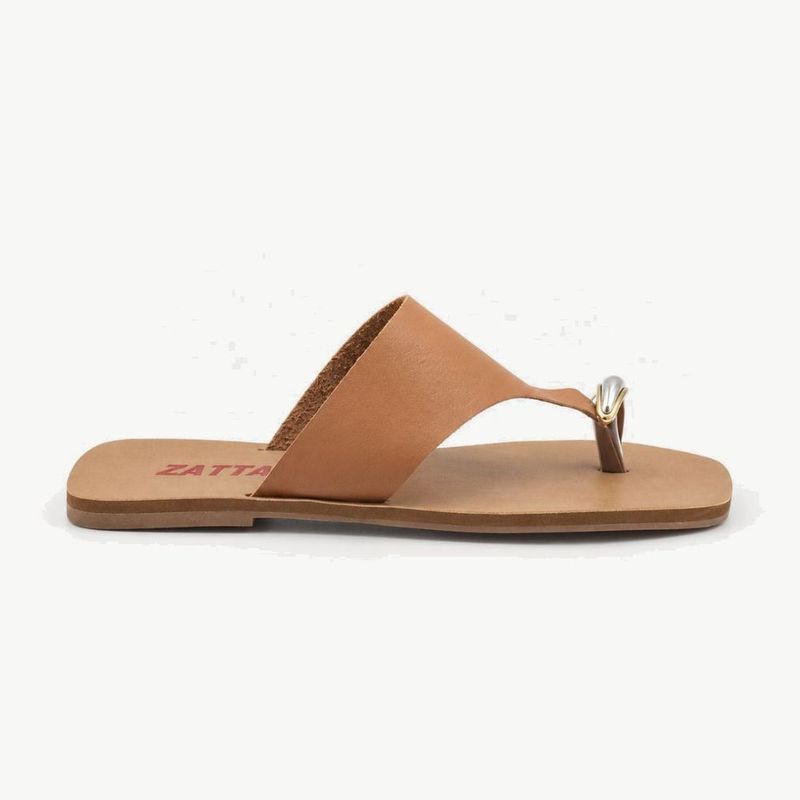 Rasteira Zatta de Dedo Chloé Caramelo