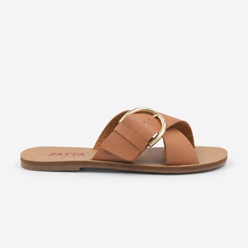 Rasteira Zatta Fivela Lateral  Amanda Caramelo