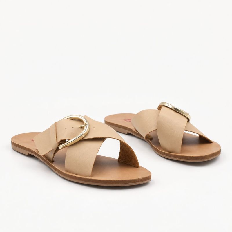 Rasteira Zatta Fivela Lateral  Amanda Nude
