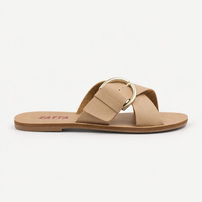 Rasteira Zatta Fivela Lateral  Amanda Nude