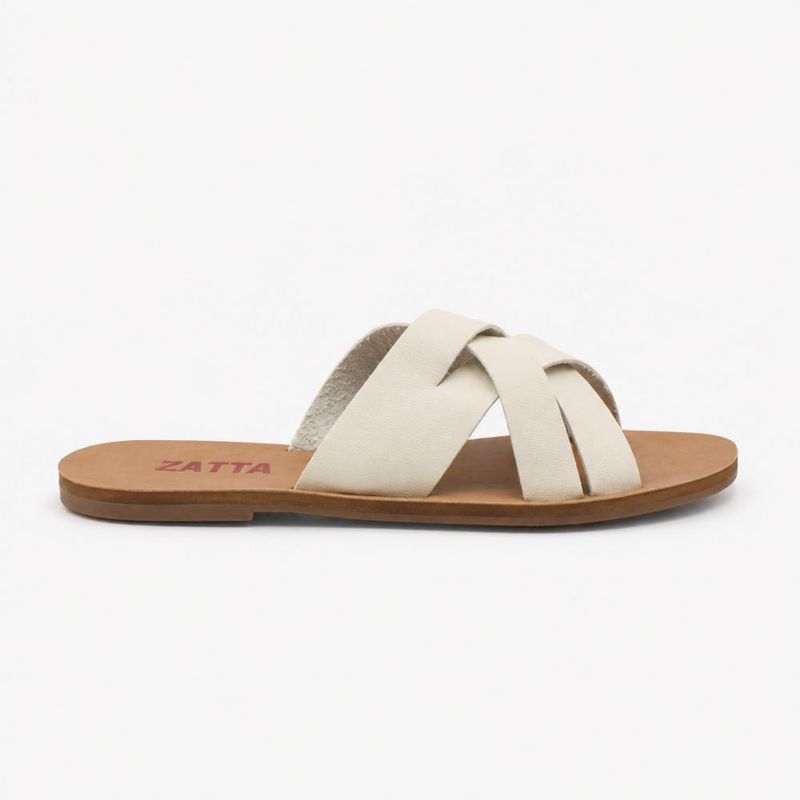 Rasteira Zatta Transpassada Ágata  Off White