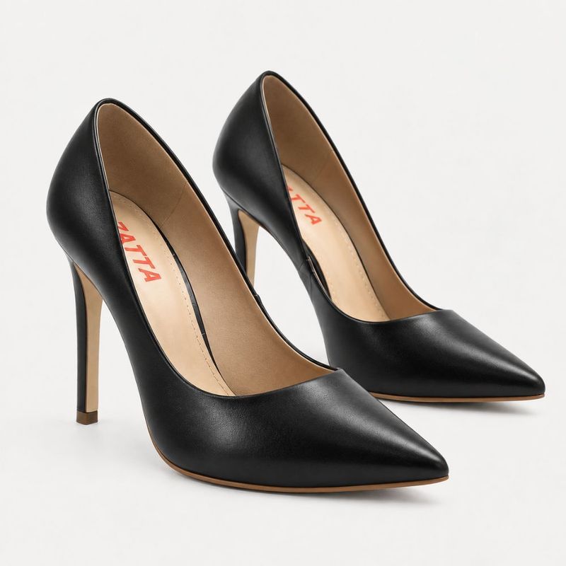 Scarpin Salto Alto Bico Fino Suzy Napa  Preto
