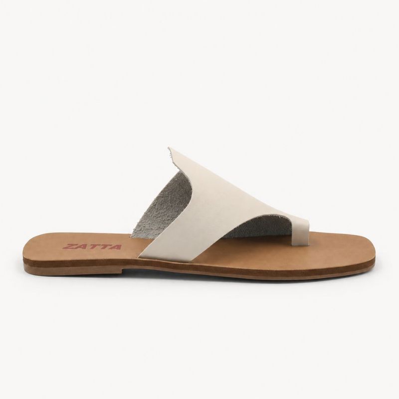 Rasteira Zatta Assimétrica Alícia Off White