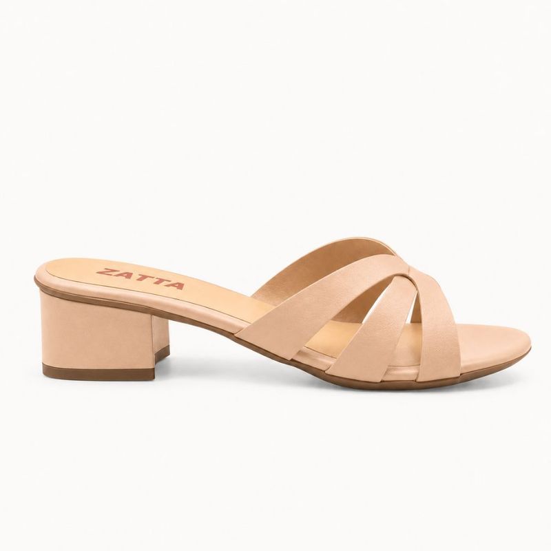 Tamanco Zatta Casual Salto Bloco Thaís Nude