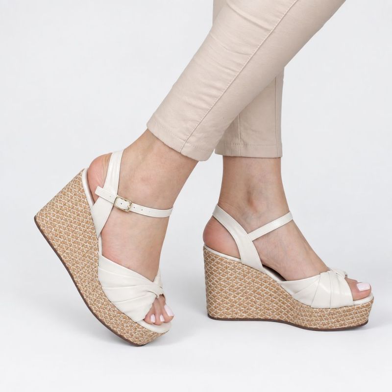 Sandália Zatta Anabela Cristina Off White