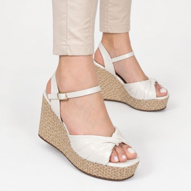Sandália Zatta Anabela Cristina Off White