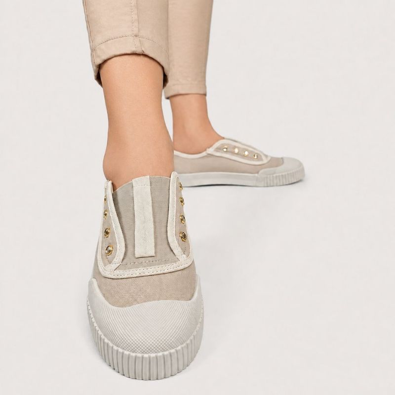 Tênis Zatta  Lona Sem Cadarço Berenice Off White