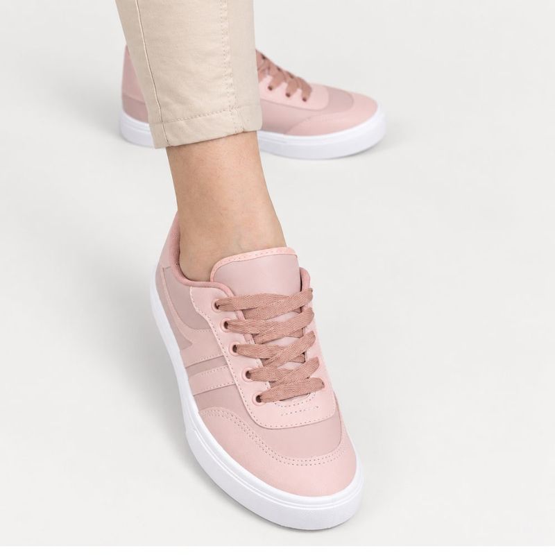Tênis Zatta Casual  Cadarço Rita Rosa
